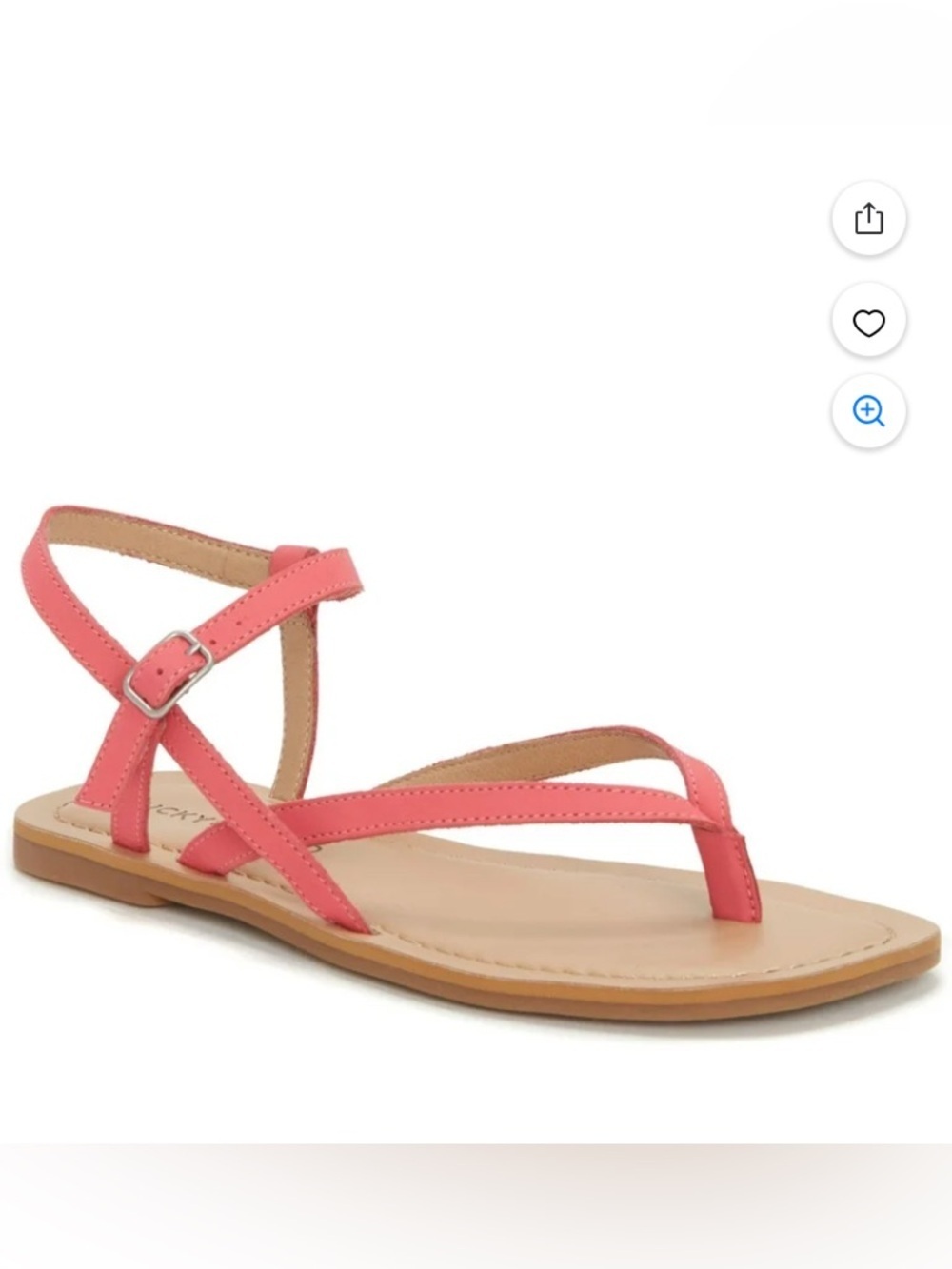 LUCKY BRAND Womens Coral Comfort Strappy Bylee Square Toe Buckle Thong Sandals